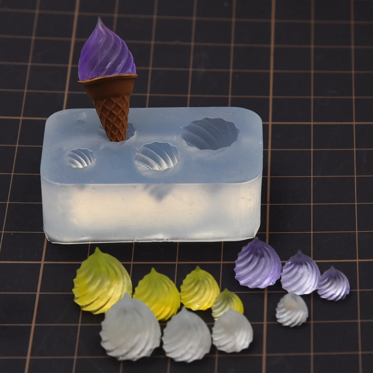Porttery Clay Mini Real Ice Cream Silicone Molds for DIY UV Resin Gule Doll Food Toy  Fasting Shaped DIY molds view 2