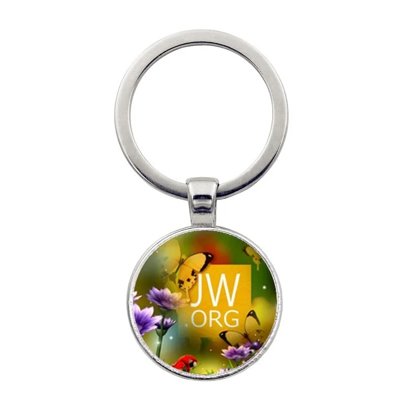 Jw.Org Keychain Jehovah\'S Witness Metal Glass Pendant Keychain Christian Jewelry Gift Wholesale