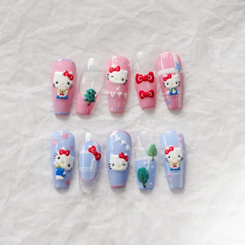 5D エンボス加工 サンリオ サマー ハローキティ ネイルステッカー 漫画サンリオステッカー ネイルデコレーション DIY ハローキティステッカー