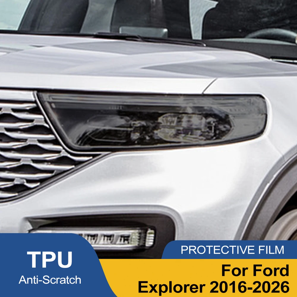 Smoke Black Pre Cut Car Headlight Protective Film For Ford Explorer 2016-2026 TPU PPF Anti-Scratch High-Gloss Car Vinyl Film - view 2