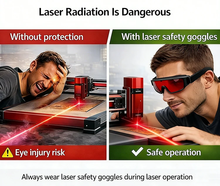 Laser Protective Goggles Eye Protection 532nm Fit over Safety Glasses for Laser Engraver Cutter DIY Users Protective Eyewear