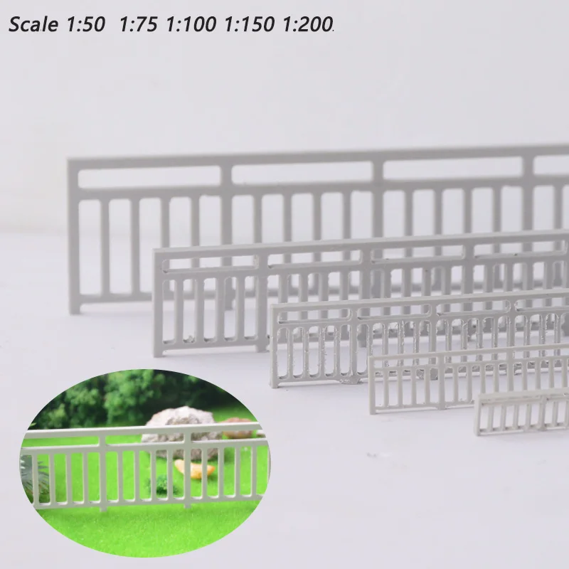 Scale 1:50-1:200 ABS Guardrail Fence Model For Diy Building Balcony HO Railway Railing Scene Materials Diorama Kits 3Pcs/Lot