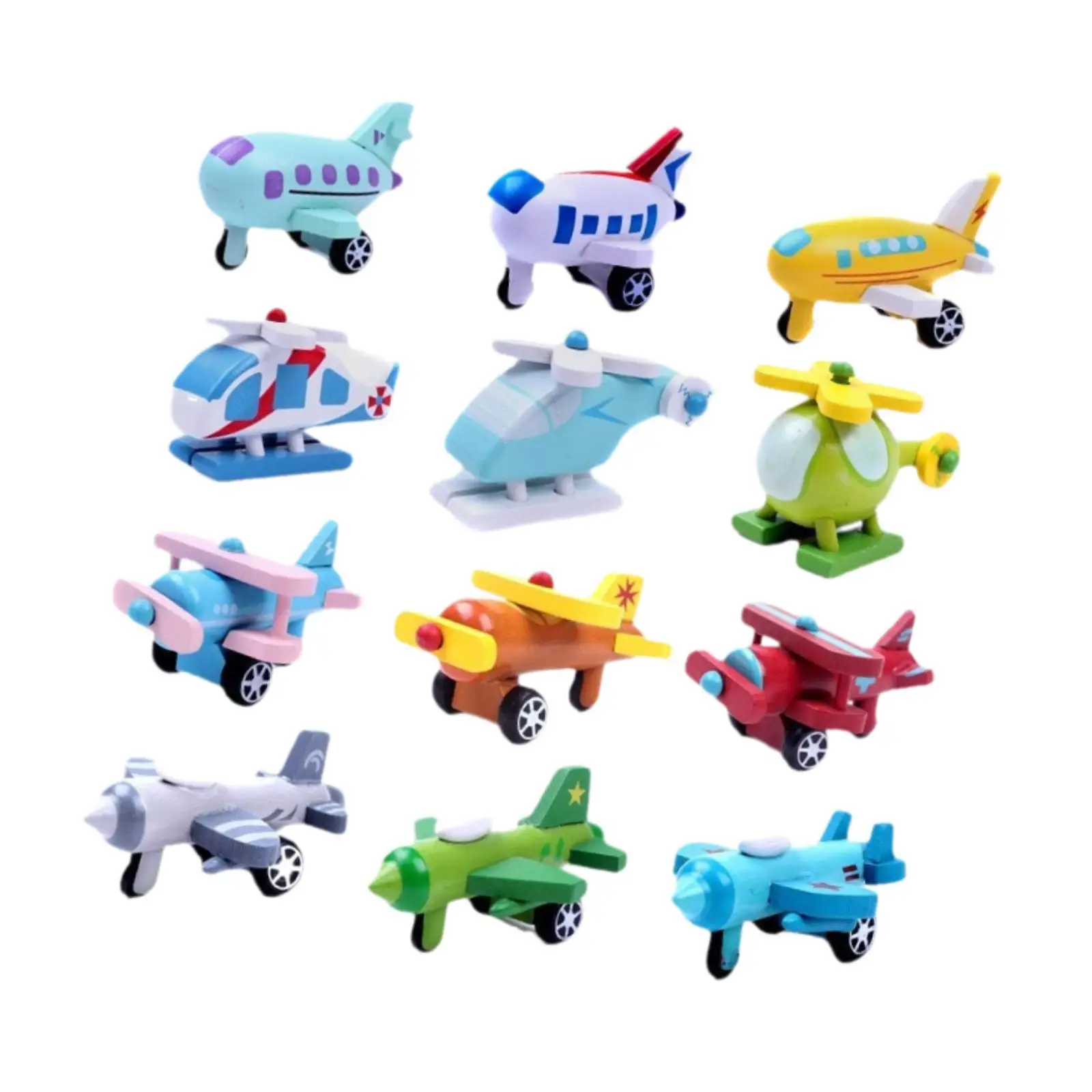 

12 Pieces Wooden Model Airplane Airplane Kits Party Favors for Kids Educational Toy Handicraft Plane Gift Airplane Model Toy