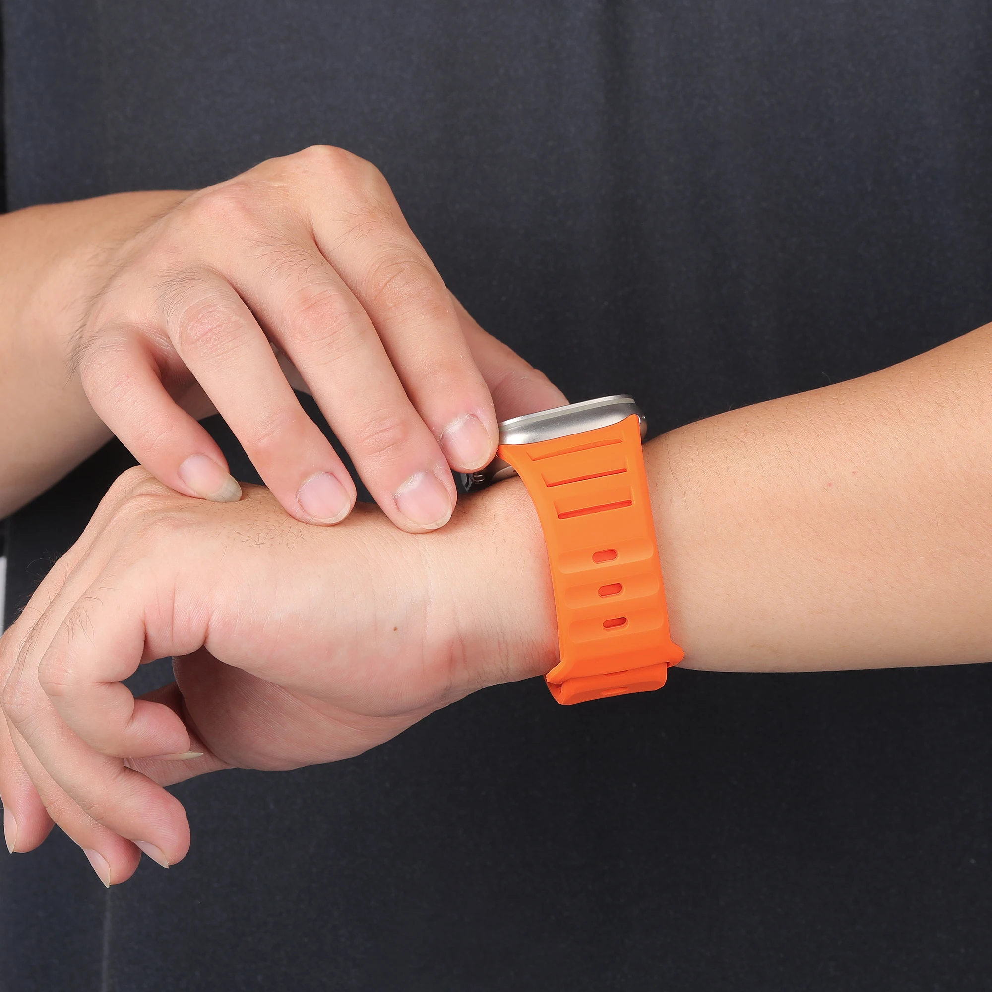 Silicone Strap for Apple watch band 44mm 45mm 49mm 42mm correa smartwatch Sport bracelet iwatch Series 9 8 7 6 5 SE Ultra 2 band image 6