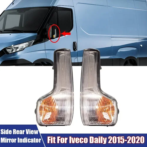 Imagen 1 del producto Luces de señal de giro para espejo retrovisor lateral izquierdo y derecho, carcasa de lámpara indicadora de marcha atrás sin bombilla para Iveco Daily 2015-2020