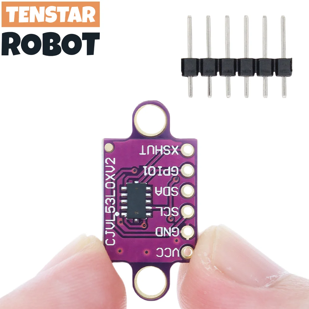 TENSTAR 2pcs VL53L0X Time-of-Flight (ToF) Laser Ranging Sensor Breakout 940nm CJVL53L0XV2 Laser Distance Module IIC