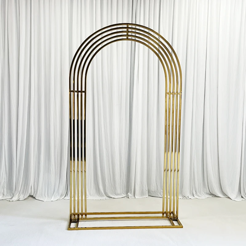 

Gold Metal Wedding Flower Arch Frame Stylish Wedding Props Backdrop for Your Special Day