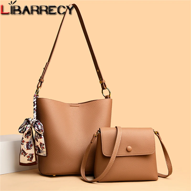 

Luxury Designer Solid Color Ladies Composite Bag Fashion Multifunctional High Quality Leather Women Shoulder Crossbody Bags Sac