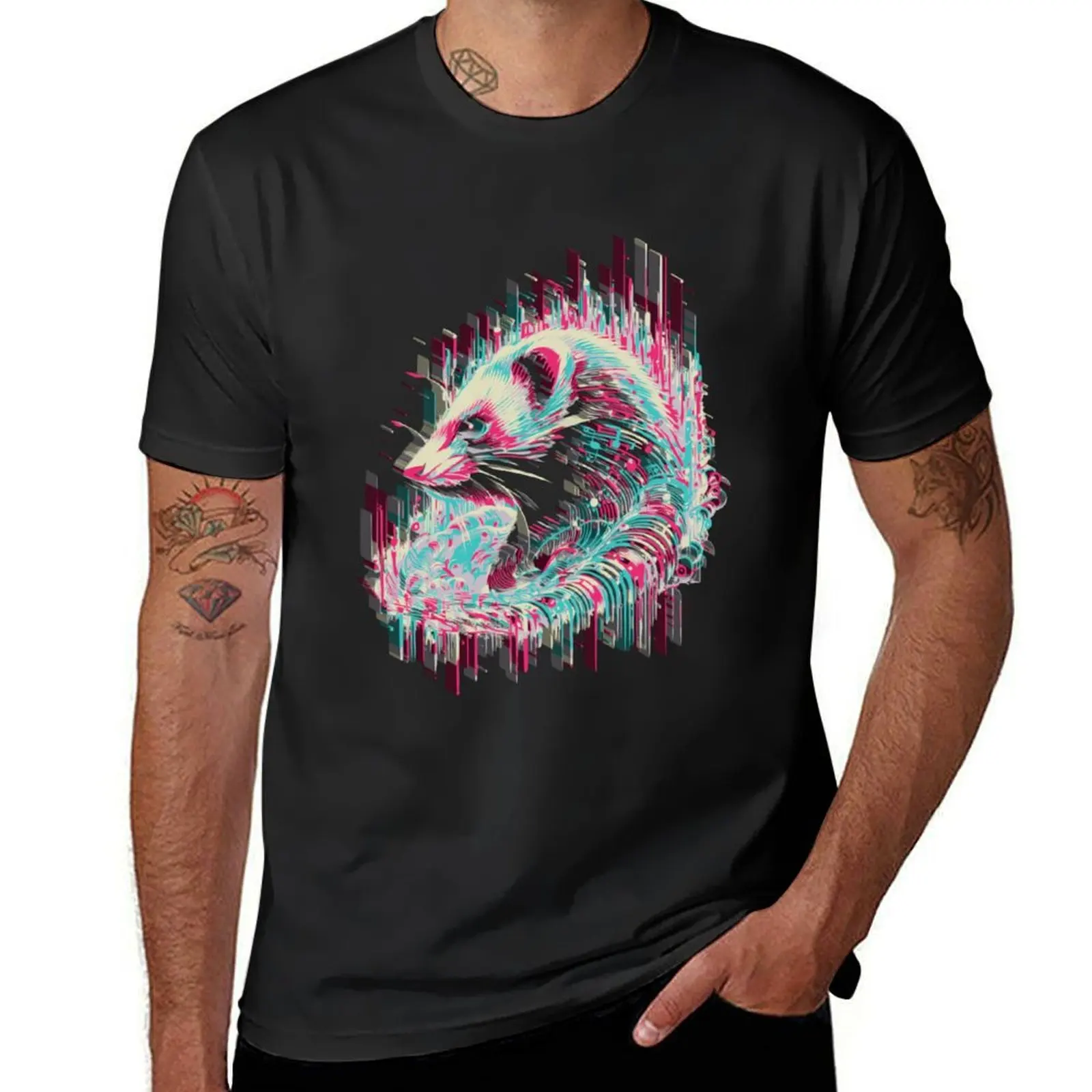 3D-Rendered Ferret T-Shirt heavyweights customs sports fans tops mens clothing