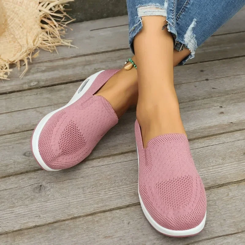 2024 Summer Women\'s Fashionable Vulcanized Shoes Thick Sole Solid Color Breathable Women\'s Shoes Casual Comfortable Sports Shoes