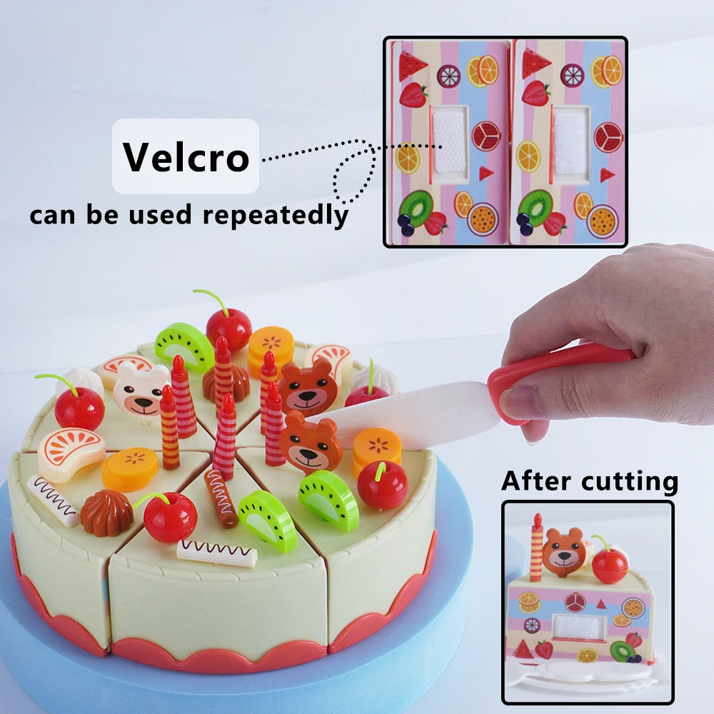85 قطعة من ألعاب كعكة عيد الميلاد للأطفال، مجموعة ألعاب المطبخ مع موسيقى خفيفة للتعليم المبكر
