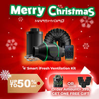 2025 Mars Hydro 4''/6'' Smart Ifresh Inline Fan Ducting Ventilation with Carbon Filter for Grow Tent - Indoor Plant