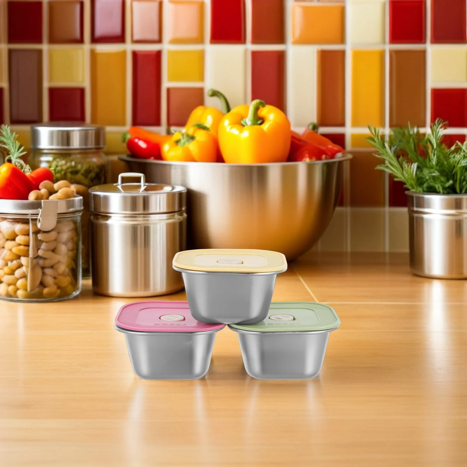 

Stainless Steel Snack Box Compact Lightweight Food Storage Container Portable Bento Lunch Box for Picnic Camping