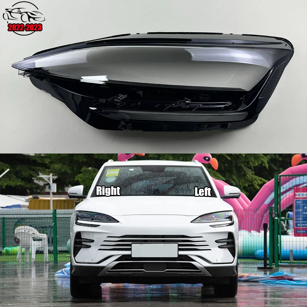 For BYD Song Plus 2022 2023 Transparent Lampshade Front Headlight Shell Headlamp Cover Lens Plexiglass Auto Replacement Parts