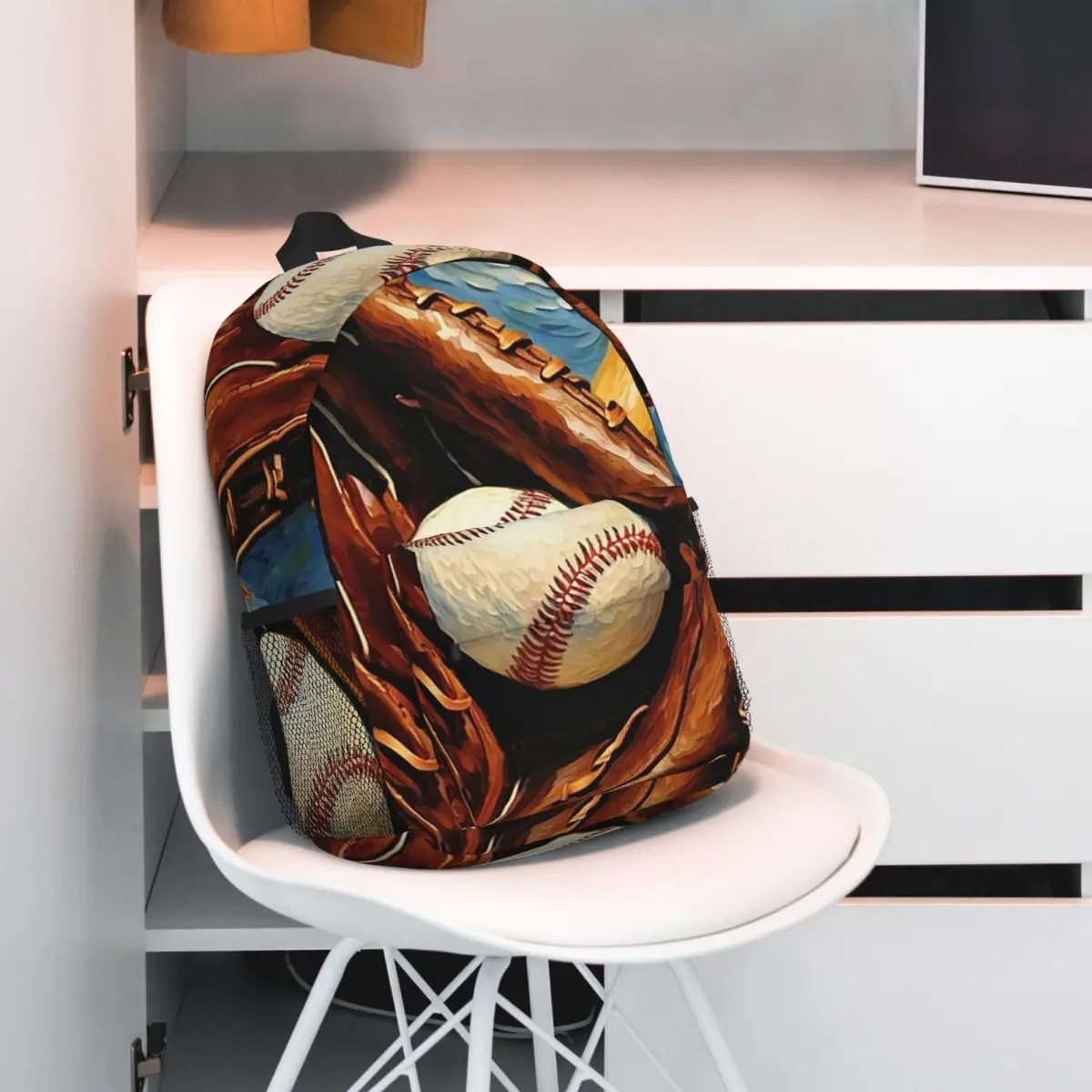 Baseball Theme Glove And Ball Backpack Student BookBag Children School Bag Computer Shoulder Bags for Boys Girls