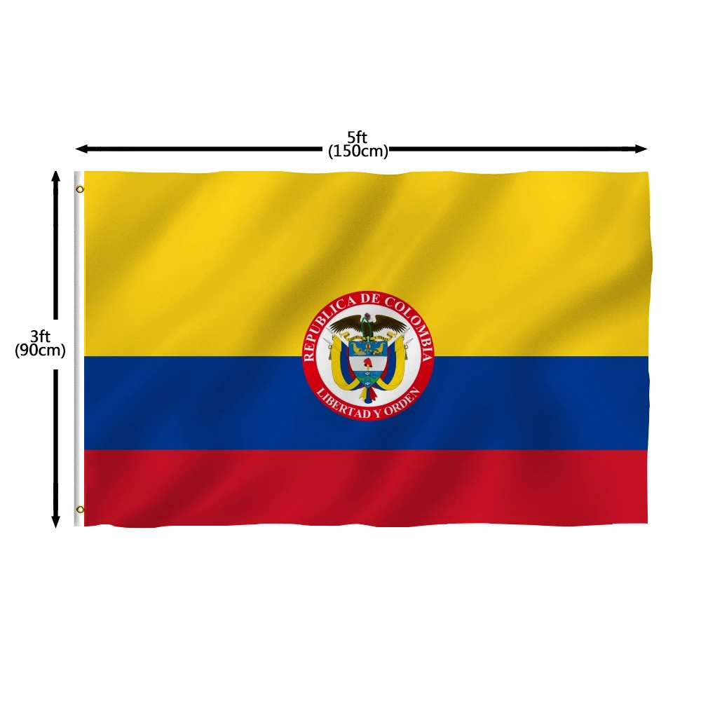 Flagnshow 100% Polyester Colombia national emblem Flags