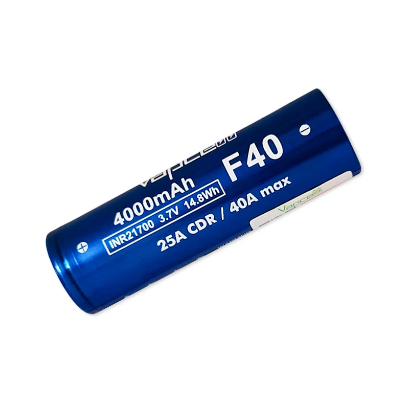 Original Vapcell F40 INR 21700 4000mah 25/40A LI ION Battery 3.7V High Discharge Rechargeable Lithium ion Cell For Flashlight