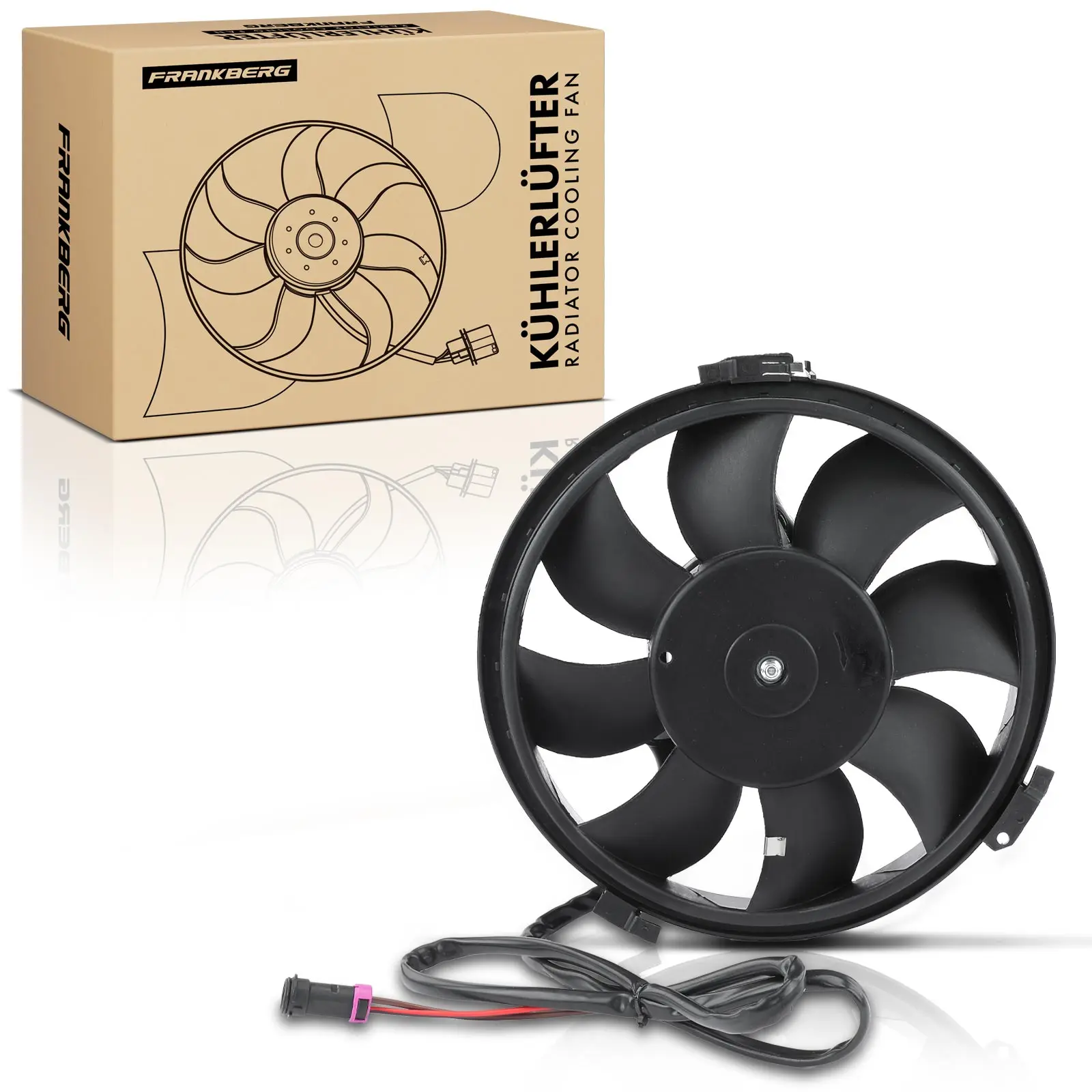 Frankberg 1x motor gekoelde eenvoudige ventilator voor VW Golf Touran Audi A3 8P1 Seat Altea Leon 47023 1011638