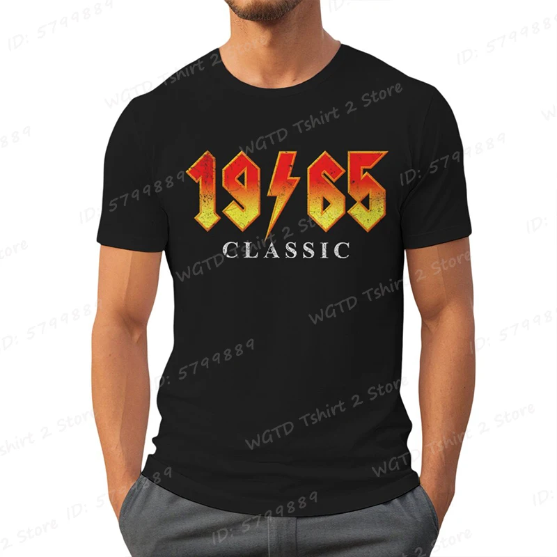 Vintage 1965 Classic Rock Legend 60 Year Old 60th Birthday T-Shirt Funny Men Tshirt Short Sleeve Casual Top Graphic T Shirts