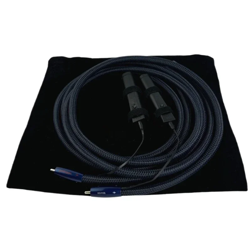Pair Water RCA Cable Solid Perfect Surface Copper HiFi Audio Interconnect Line Cold-welding Silver Plated Plug