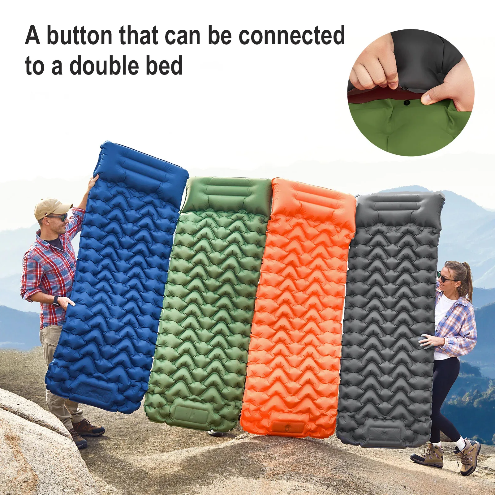 

Portable camping inflatable mattress Moisture-proof inflatable mattress TPU super elastic composite inflatable camping pad