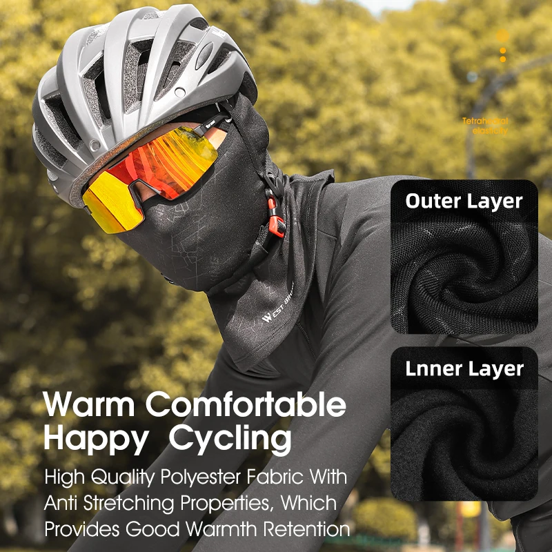 

WEST BIKING Winter Face Mask Breathable Ski Cycling Scarf Cap Running Training Balaclava Sports Warm Winderproof Bike Equipment