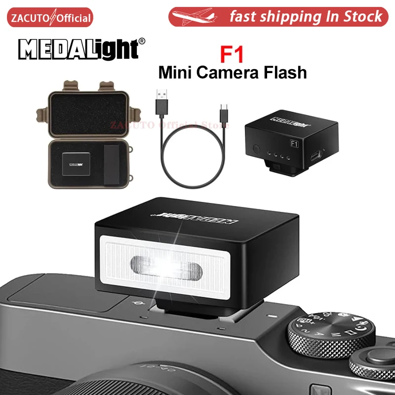 Medalight F1 Mini Rechargeable Camera Flash Light Speedlite for Fuji/Sony/Nikon/Canon Digital Film DSLR Cameras