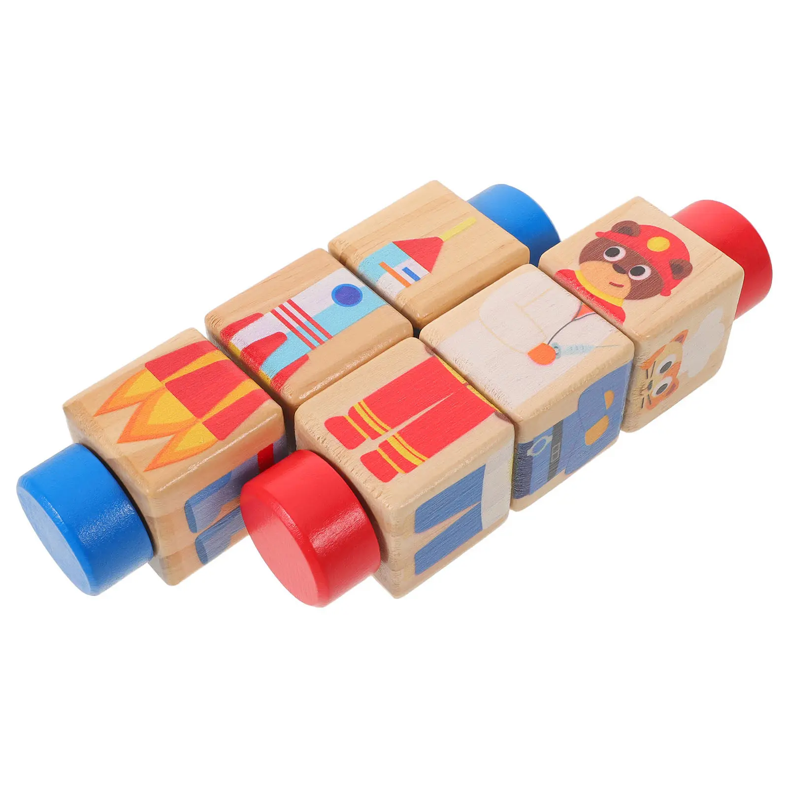 

Набор из 2 деревянных пазлов-сортеров - Вращающиеся блоки в форме животных для малышей - Развивающий игровой набор для дошкольников - Для домашнего обучения