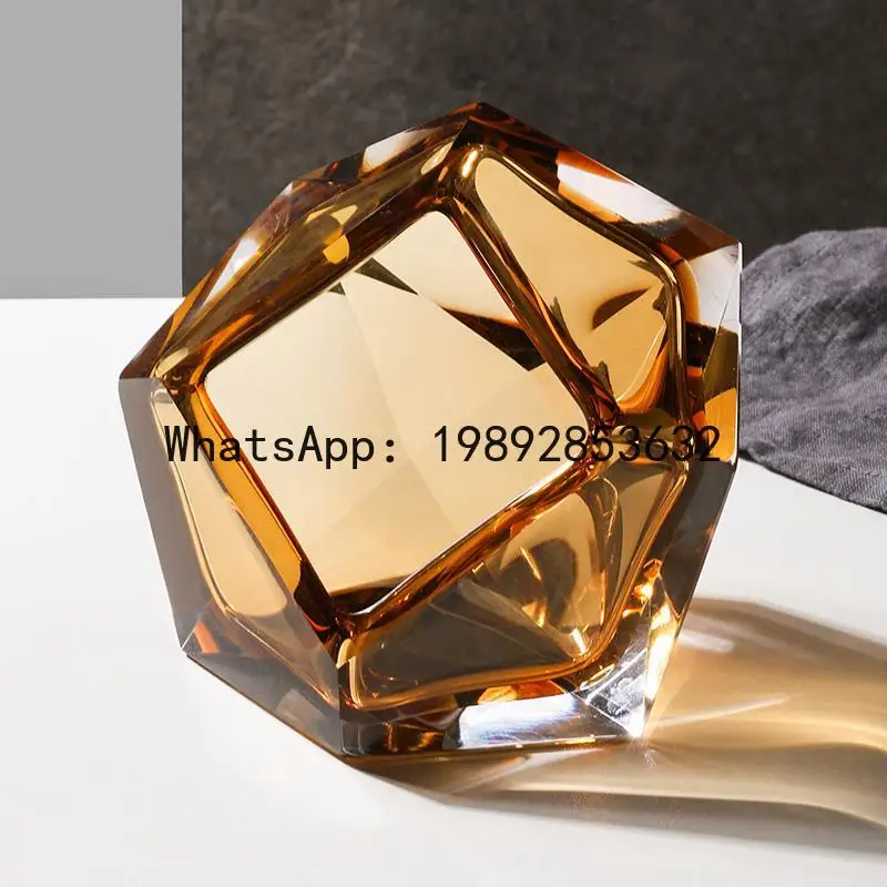 YFY Creative Light Luxury Elegant Fashion Diamond Crystal Glass Ashtray Personalized Living Room Home Office