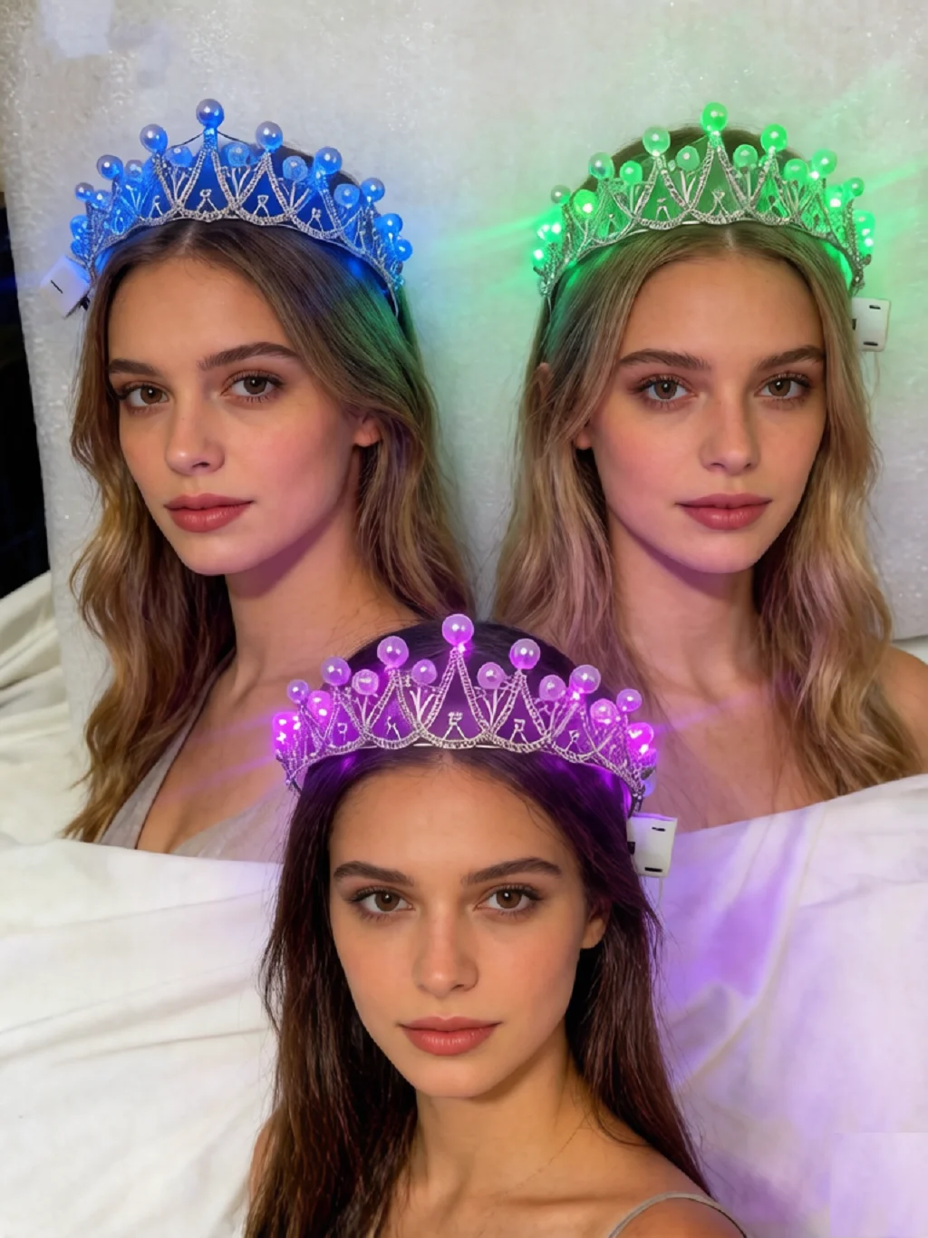 LED Alloy Crown For Stage Performance Ballet Crown Bride Hair Accessories Tiara Ballet Crown With Color Can Be Changed Remotly