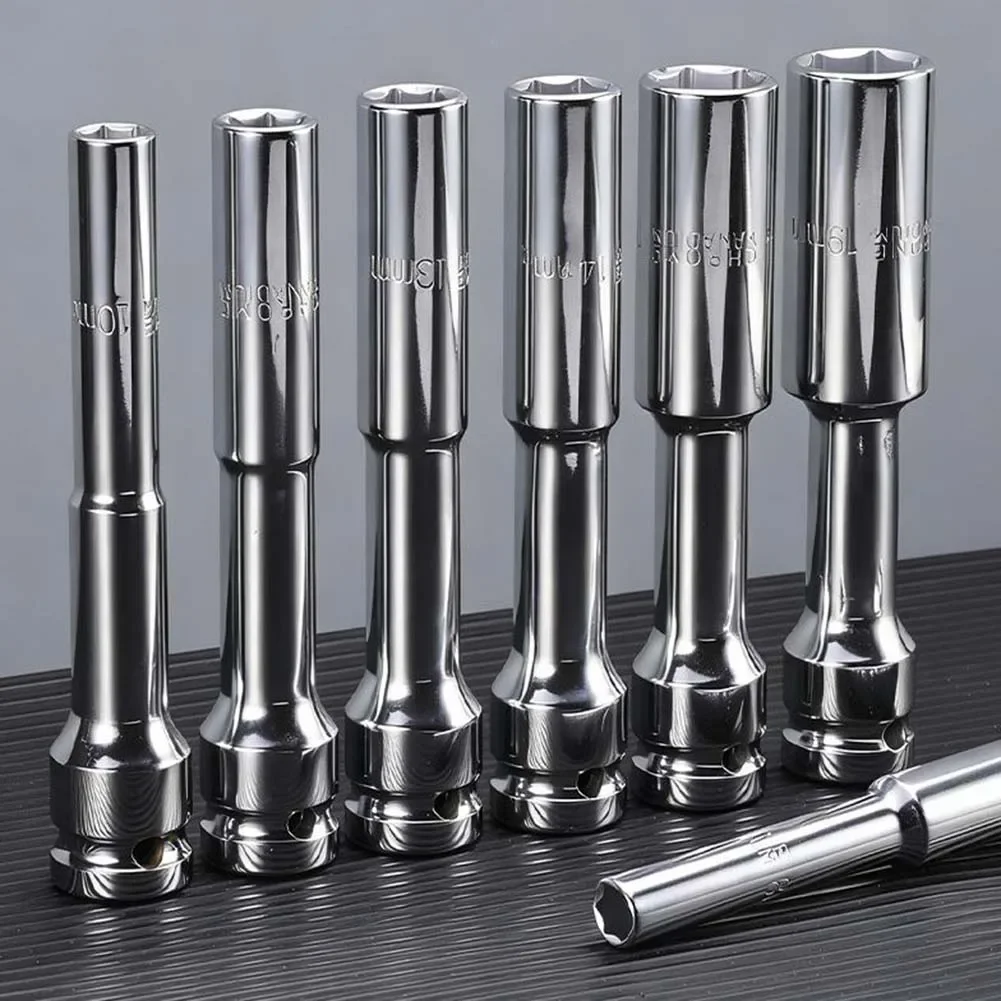 1/2 Inch Drive Socket Head Wrench Set With Hex Sizes 8-19mm For Impact Driver Includes Adapters And Multiple Spanner Heads