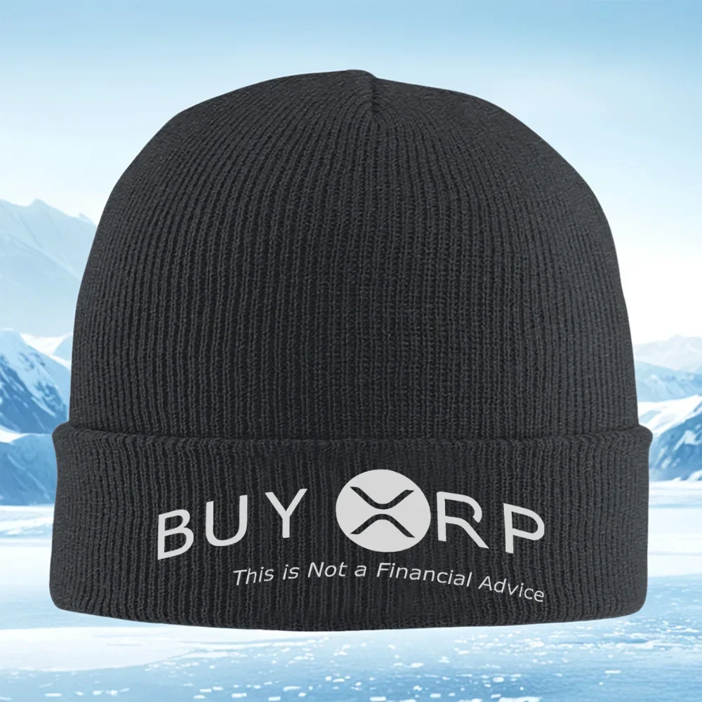 2026 Buy XRP sign,financial advice text Men Women Unisex Knitted Hat Beanie Pullover Cap Winter Thermal Warm Christmas Outdoor C