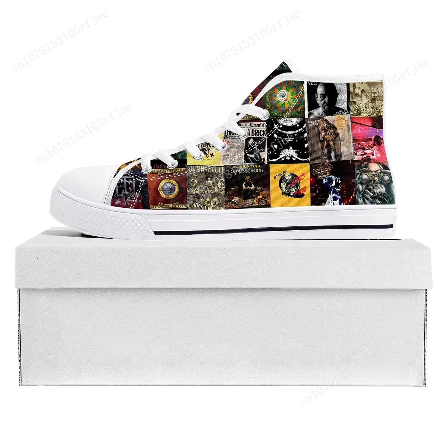 Jethro Tull Folk Rock Band Hoge Top Hoge Kwaliteit Sneakers Heren Dames Tiener Canvas Sneaker Casual Paar Schoenen Custom Schoen