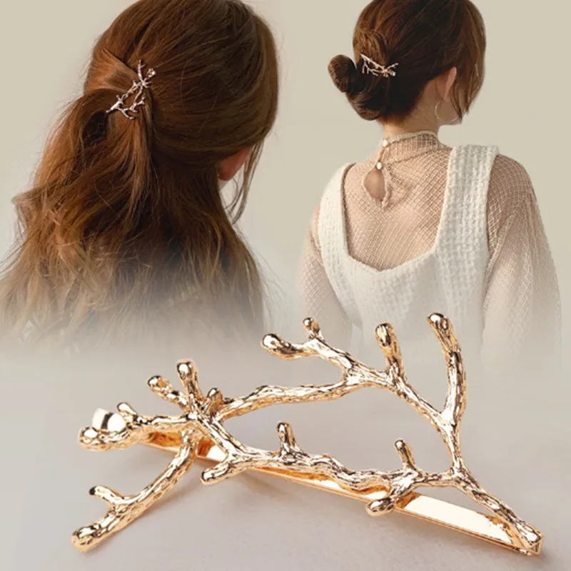 South Korea Jewelry Sianmei Alloy Side Clamping Clip Side Branches Antlers Jewelry Fashion Personality Princess Jewelry Hairpin