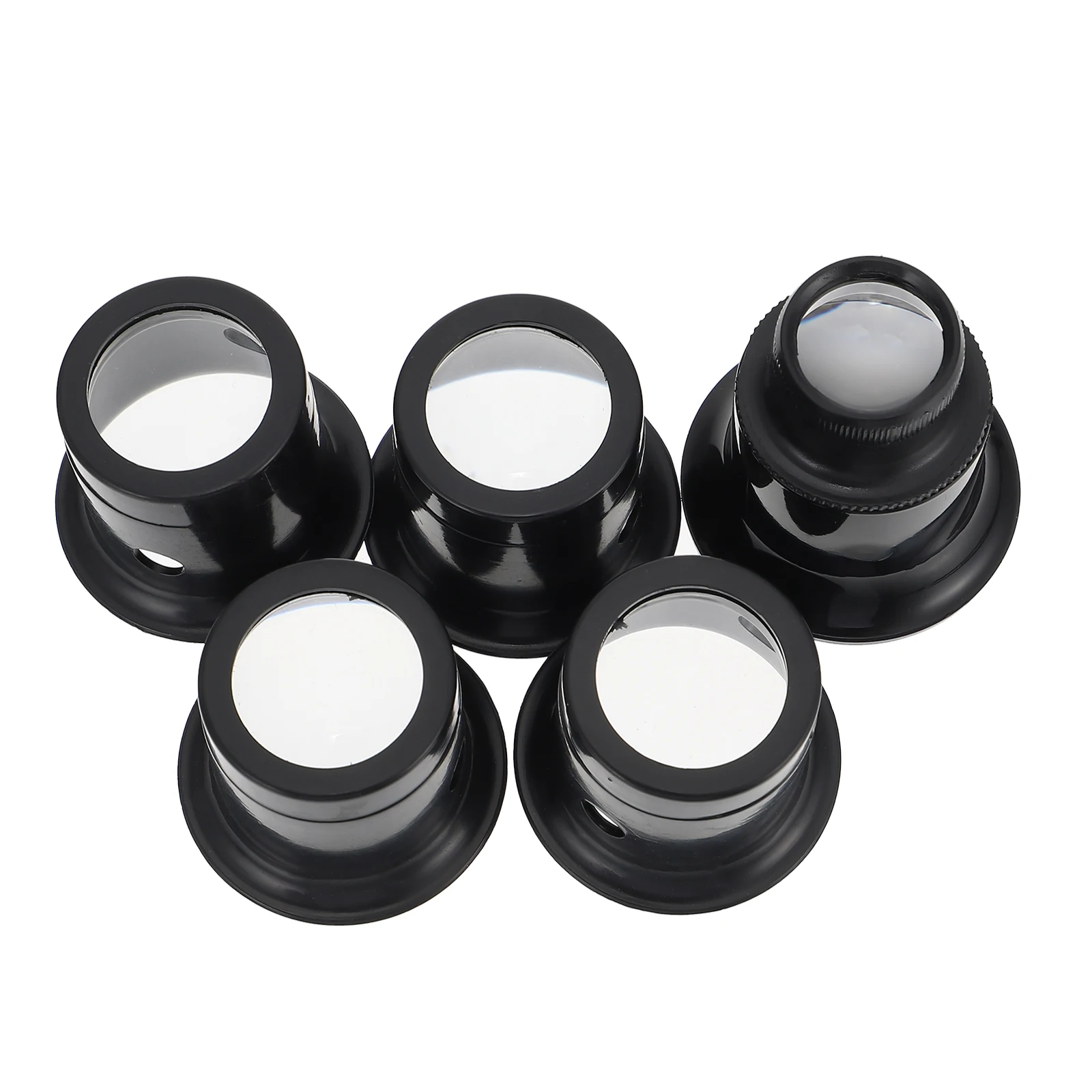 

5 Pcs with Lights Eye Clip Magnifying Glass Set Work Glasses Plastic Watch Repair Tool