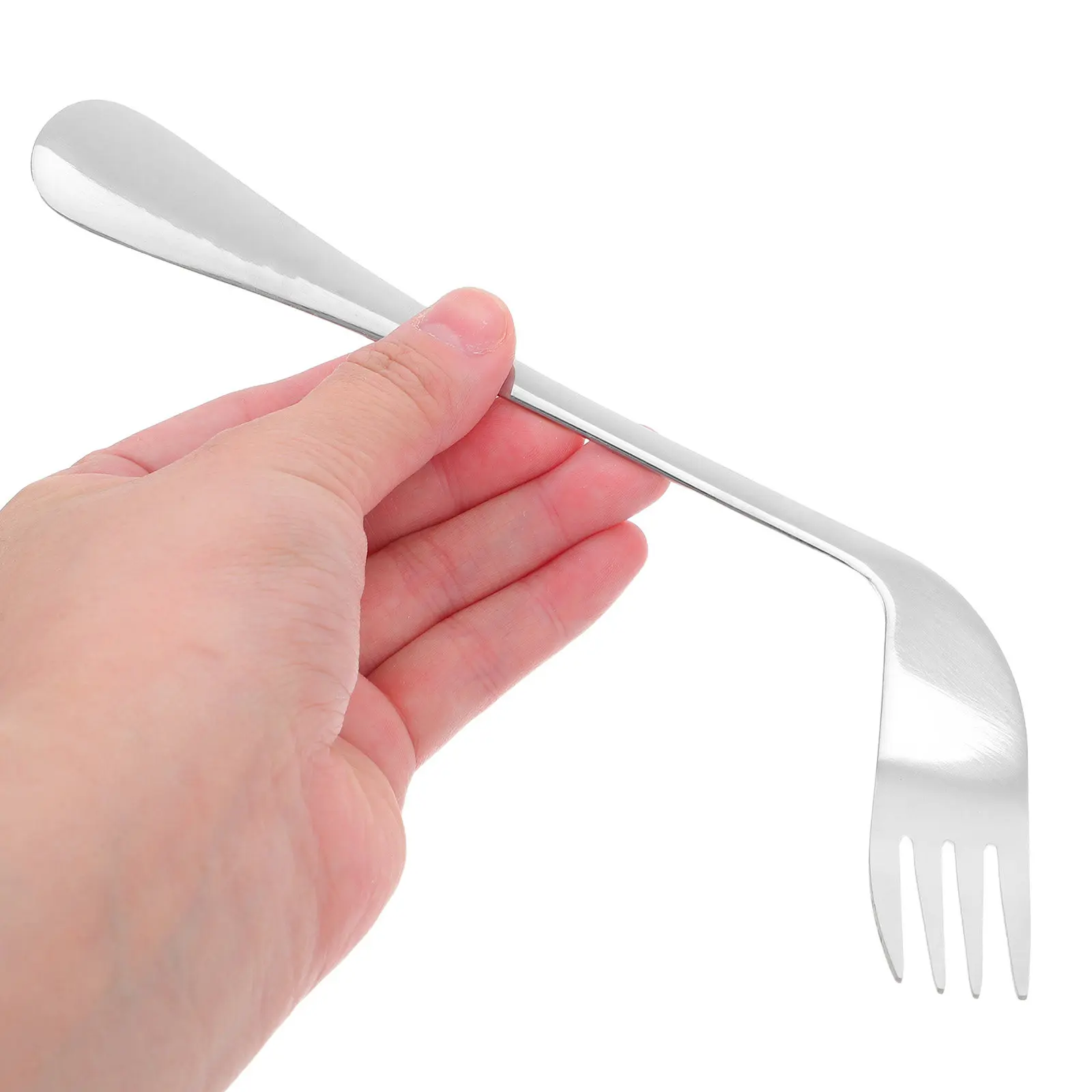 

Набор из 1 предмета: угловая вилка-ложка для помощи при приеме пищи, эргономичная, легкая, из нержавеющей стали, для пожилых людей и людей с ограниченными возможностями