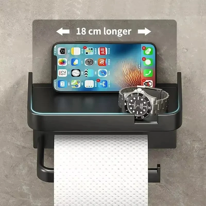 Toilet Paper Holder Plastic Storage Rack Kitchen Towel Placement Of Seasoning Bottles Bathroom Wall Roll Of Paper Phone Storage image 5