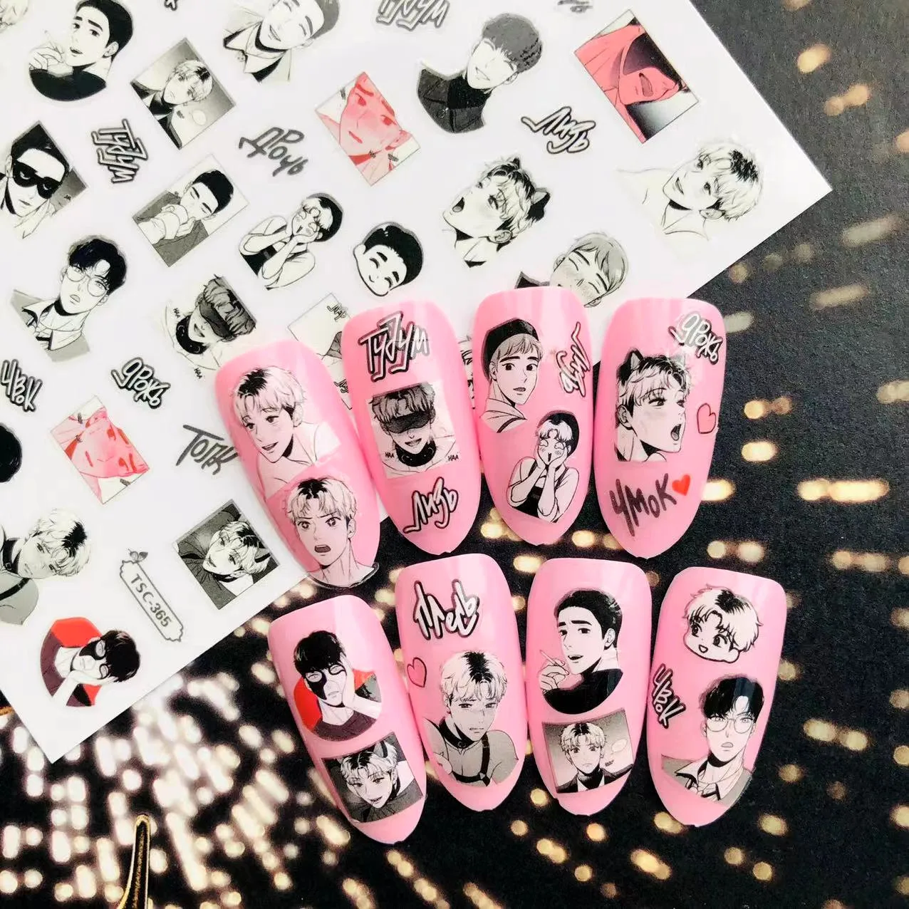 TSC-365 3d Nail Slider 3d Nail Art Stickers Decal Template Diy Nail Tool Decorations 2022