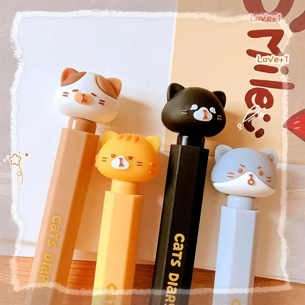 

Канцелярские принадлежности Kawaii, гелевая ручка с милым котом, мультяшная красивая эстетичная ручка с милым котенком, ручка для письма 0,5 мм, канцелярские товары