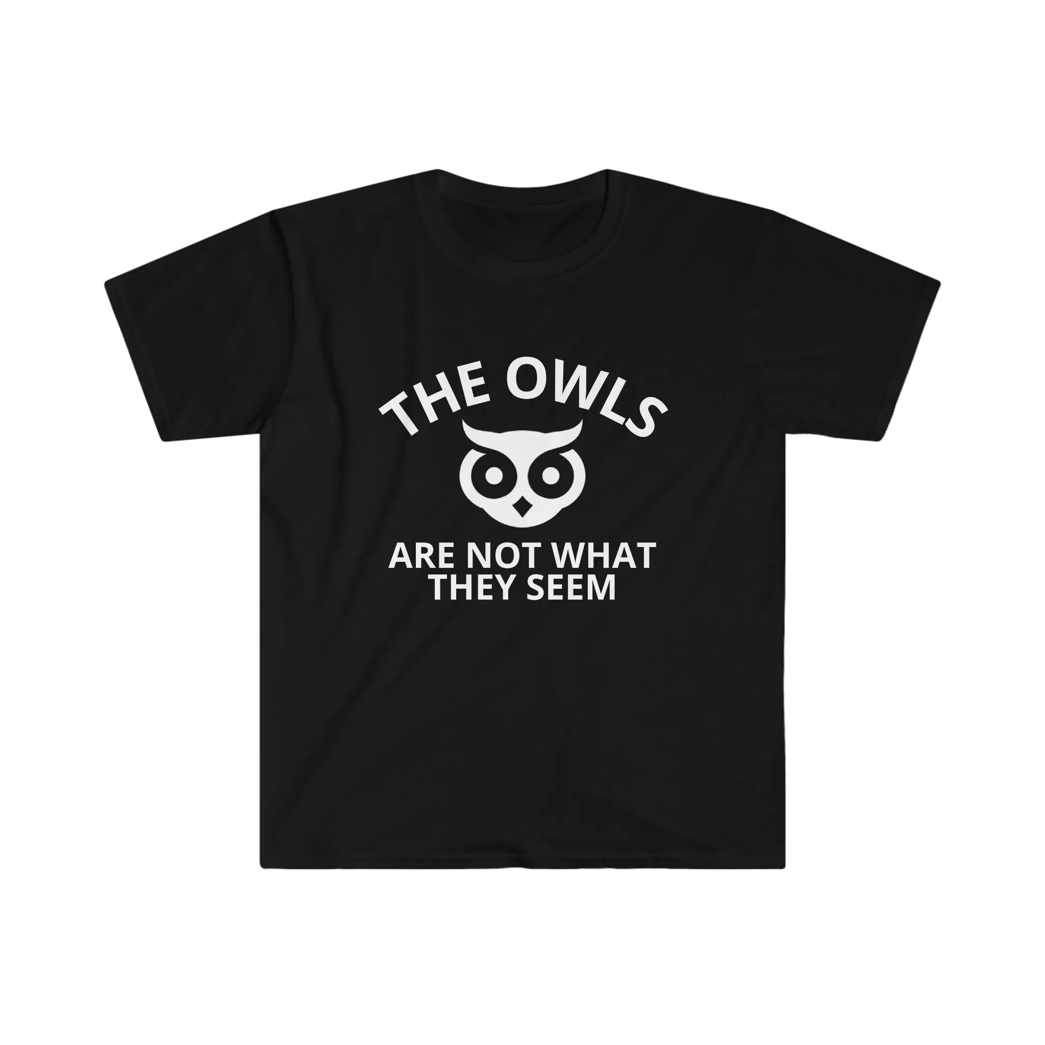 The Owls Are Not What They Seem Mystery Cryptic Phrase Softstyle T Shirt