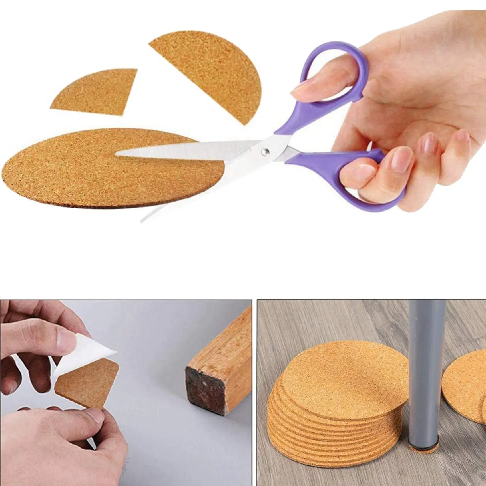 Self-Adhesive Cork Coasters,Cork Mats Cork Backing Sheets For Coasters And DIY Crafts Supplies (160, Round)-Retail
