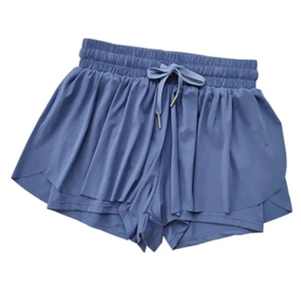 

High Waist Women's Running Shorts Double Layer Casual Gym Yoga Shorts 2 in 1 Breathable Girls Athletic Shorts Summer Clothes