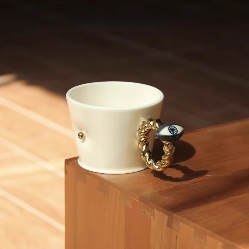

Handmade Ceramic Mug Creative Blue Eye Cup Office and Home Ceramic Coffee Milk Cup Afternoon Tea Cup Home Decor Birthday Gift
