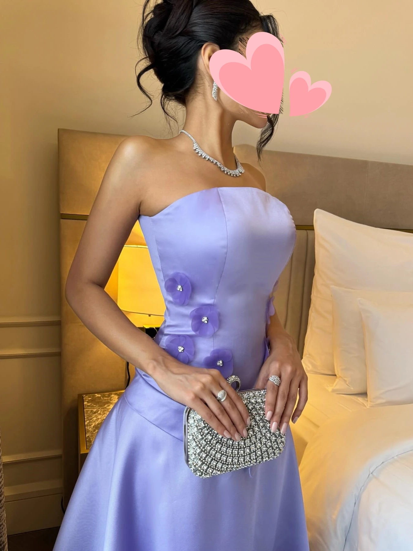 Altro Shore Elegante vintage dolce lilla fiori perline raso a-line nuovo personalizza occasioni formali abito da ballo abiti da festa da sera