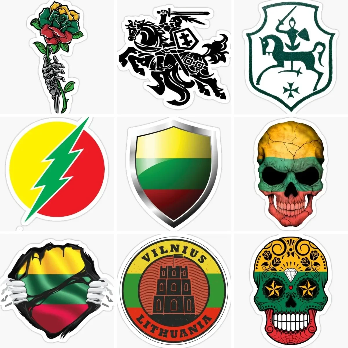 

Lithuania LT Flag Map Emblem Skull Stickers Bumper Truck Car Window Camper Off-road Helmet Racing Motorcycle Decal Assecories