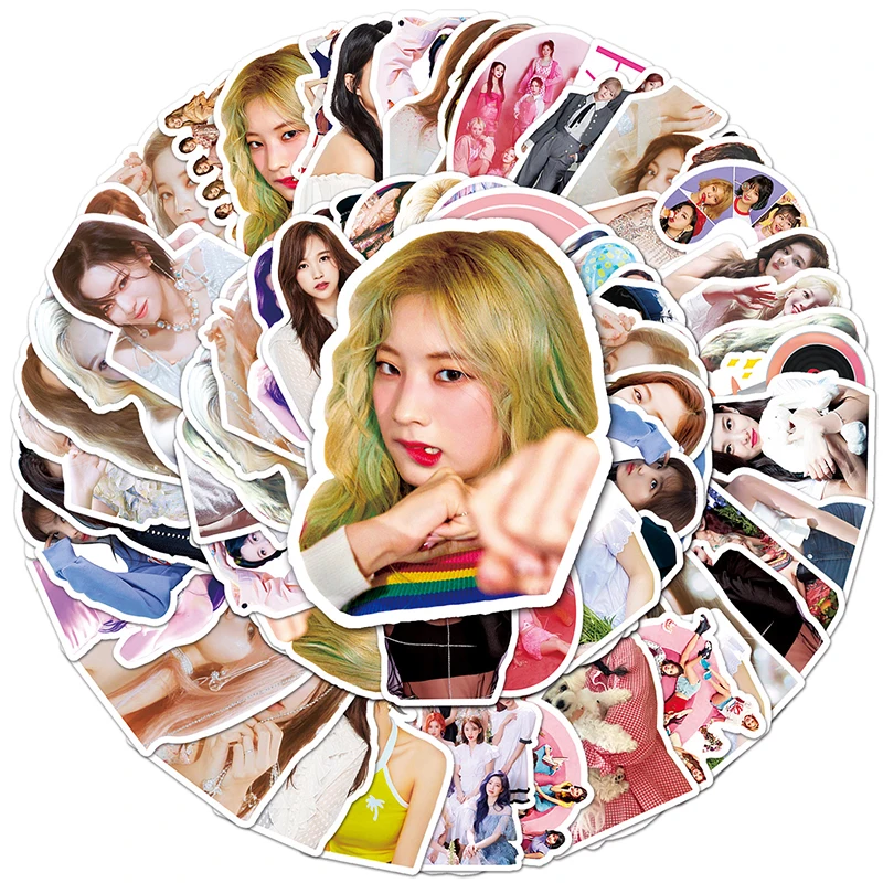 50PCS Twice Combination DIY Graffiti Stickers Popular Singer Sana Momo Refrigerator/laptop Party Decoration Originality Sticker