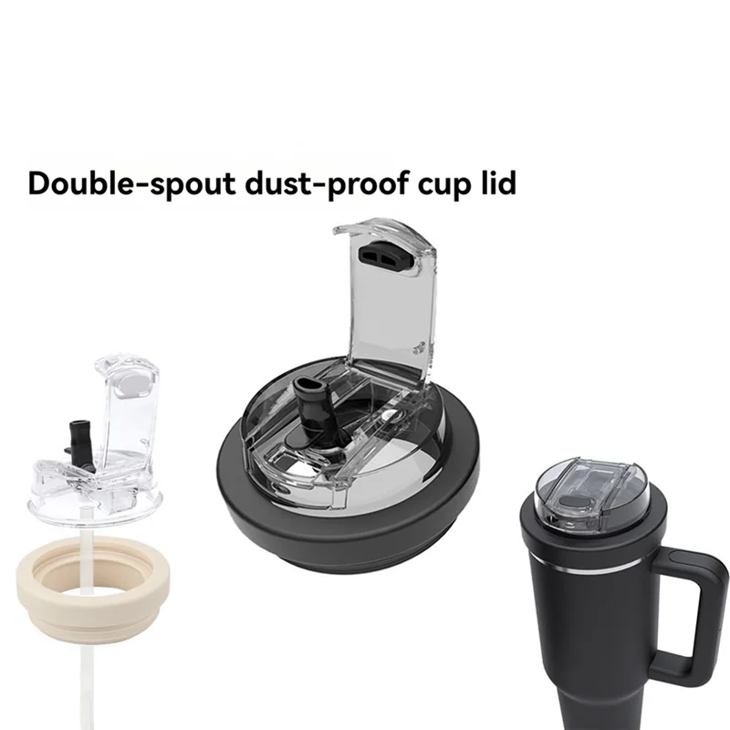 

THIVN-Replacement Lid For Stanley Tumbler Cup With Soft Silicone Straw, Replacement Flip Straw Cover