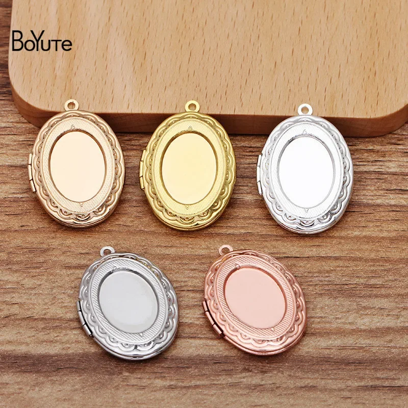 BoYuTe (10 Pieces/Lot) 22*29MM Locket Pendant Oval 13*18MM Cabochon Base Tray Floating Locket