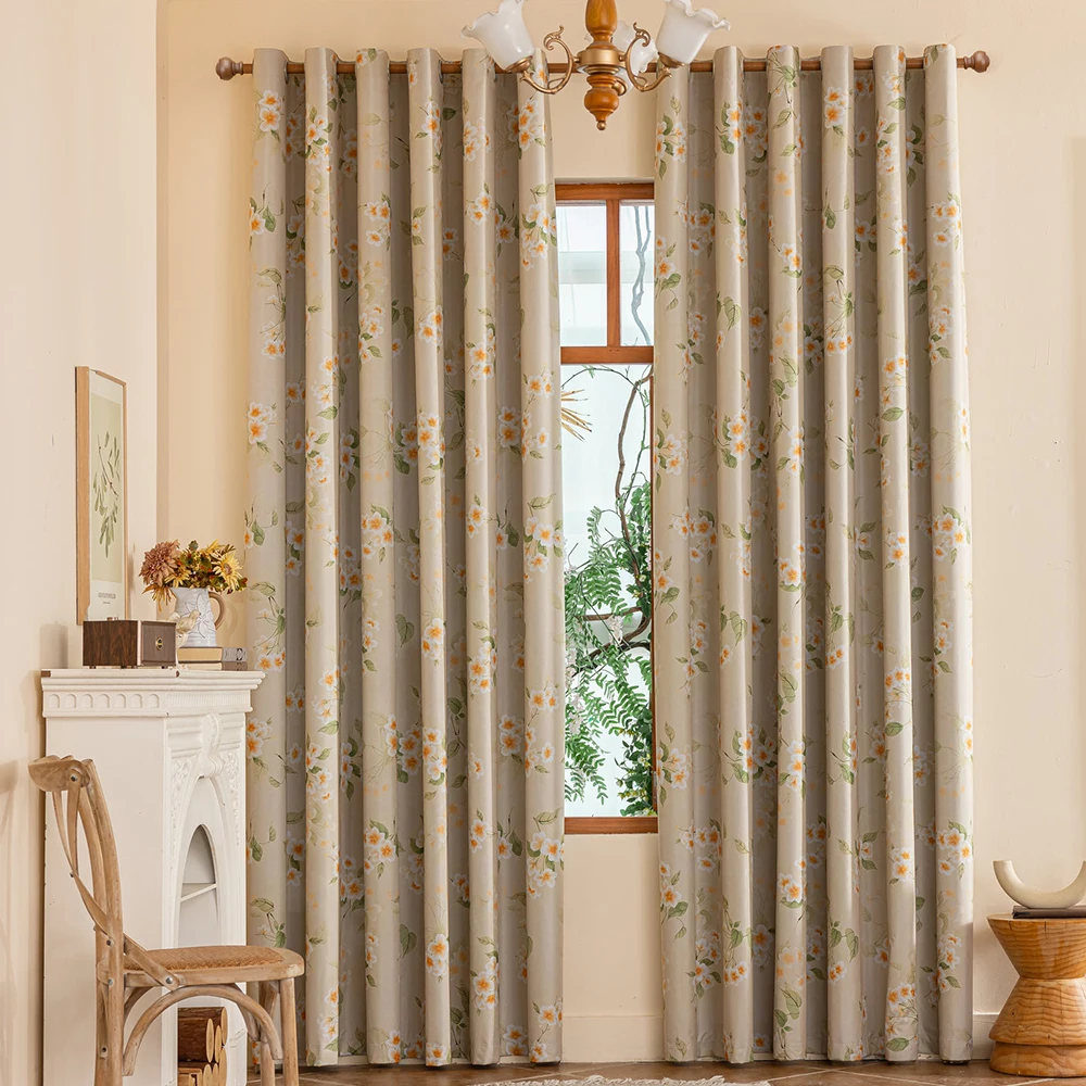 1 Piece, European-Style Watercolor Printed Blackout Curtains, Exquisite Printed Design, Fade-Resistant, Eyelet Top, Easy to Install, Lightweight and Soft, Black Coating Lining, 100% Blackout Effect, Privacy Protection, Polyester Material, Washable, Suitable for All Seasons, Darkens the Room, Ideal for Those Who Like to Nap, Suitable for Bedrooms, Living Rooms, Offices, Kitchens, Dorms, Parties, Outdoor Patios