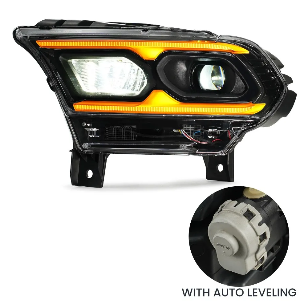 For 2021-2024 Dodge Durango Full LED Headlight w/ Auto Level Left+Right Pair